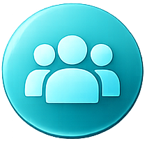 Community group icon representing certification training programs for nonprofit organizations, volunteer groups, and local communities.