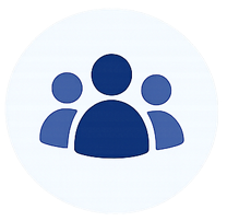 Group icon representing community organization certification programs and outreach training.