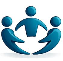 Community organization icon representing nonprofit teams, preparedness programs and organizational training support.