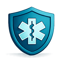 Emergency response shield icon representing preparedness teams, response personnel and operational training programs.