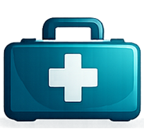 First aid medical kit icon representing emergency response preparedness certification.