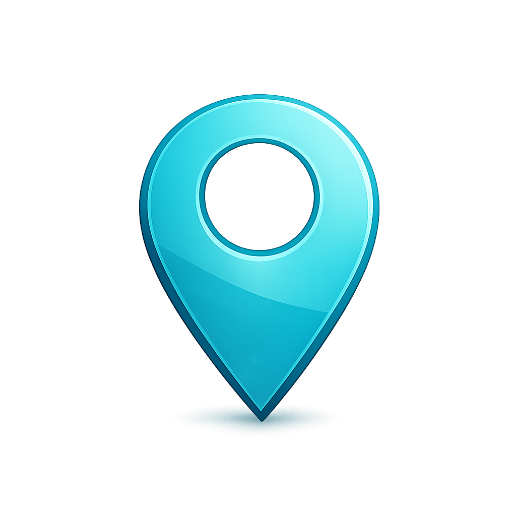 High-resolution teal location pin icon for T-Bird medical training events and certification scheduling.