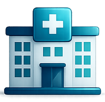 On-site healthcare training and certification facility icon