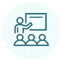 Professional medical training environment icon representing instructor-led certification programs and clinical education.