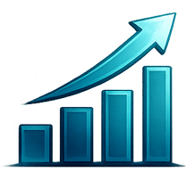Growth chart icon representing scalable organizational team training programs.