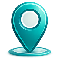 High resolution teal location pin icon for healthcare training event locations and certification venues