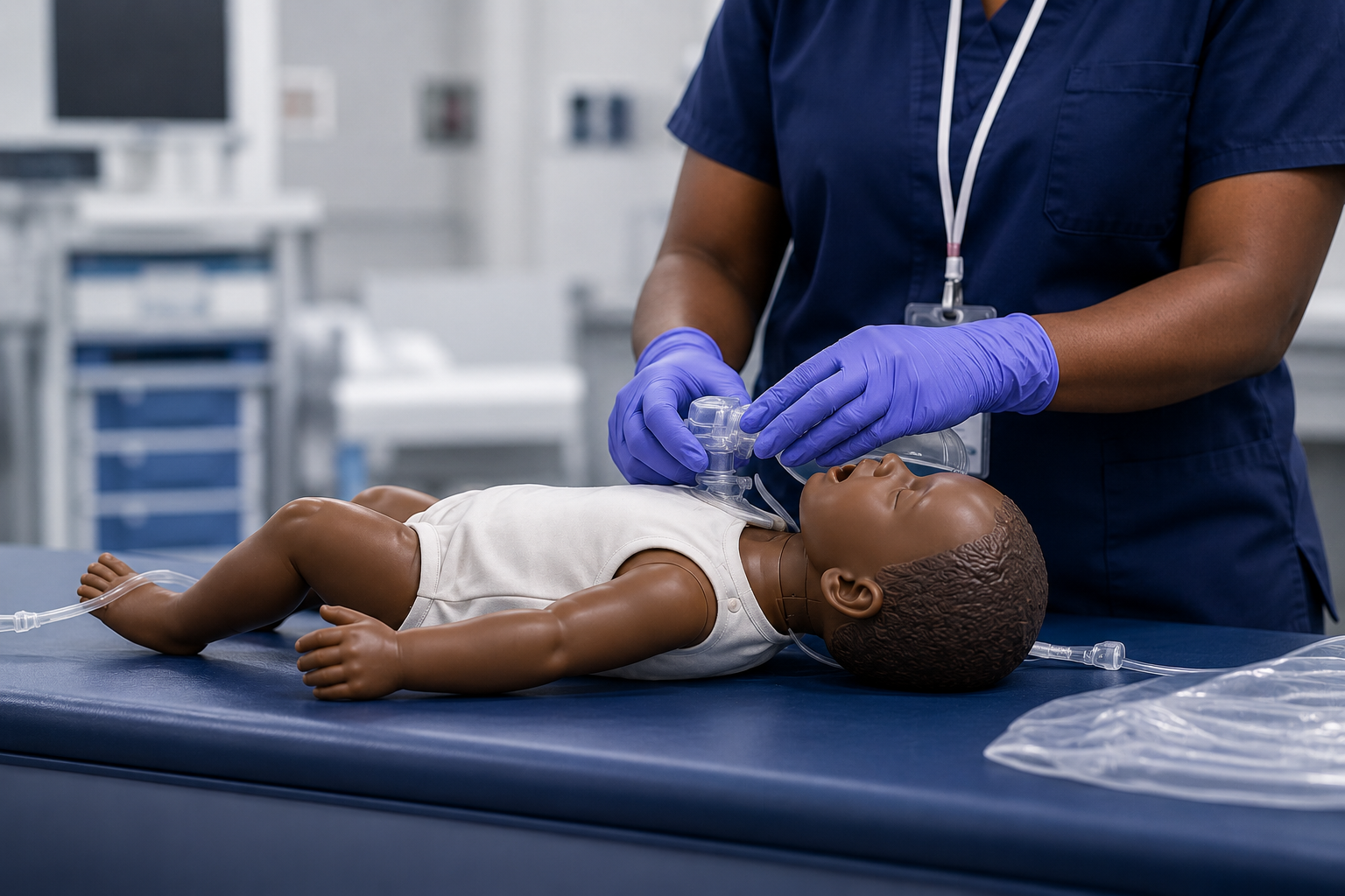 Pediatric Advanced Life Support infant manikin training